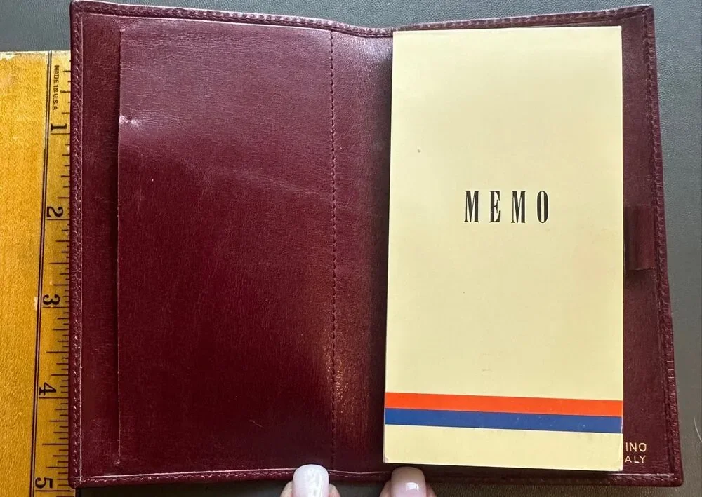 Mario Valentino burgundy leather agenda notepad made in Italy